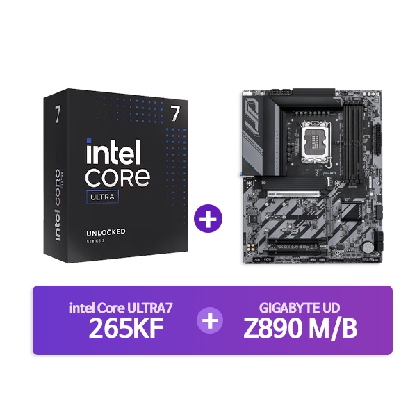 [GIGABYTE] Z890 UD 피씨디렉트 + [INTEL] Ultra7 프로세서 265KF 정품박스 [결합할인]