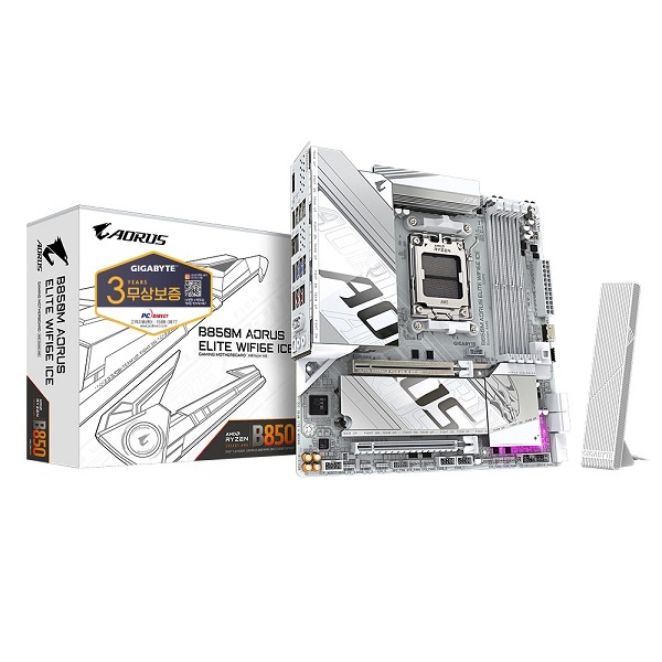 [GIGABYTE] B850M AORUS ELITE WIFI6E ICE 피씨디렉트 (AMD B850/M-ATX)