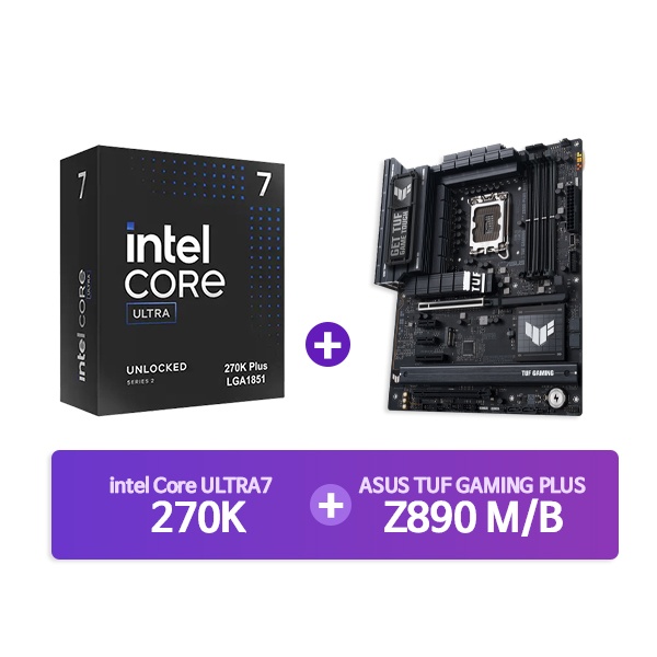 [ASUS] TUF GAMING Z890-PLUS WIFI 코잇 + [INTEL] Ultra7 프로세서 270K 정품박스 [결합할인]