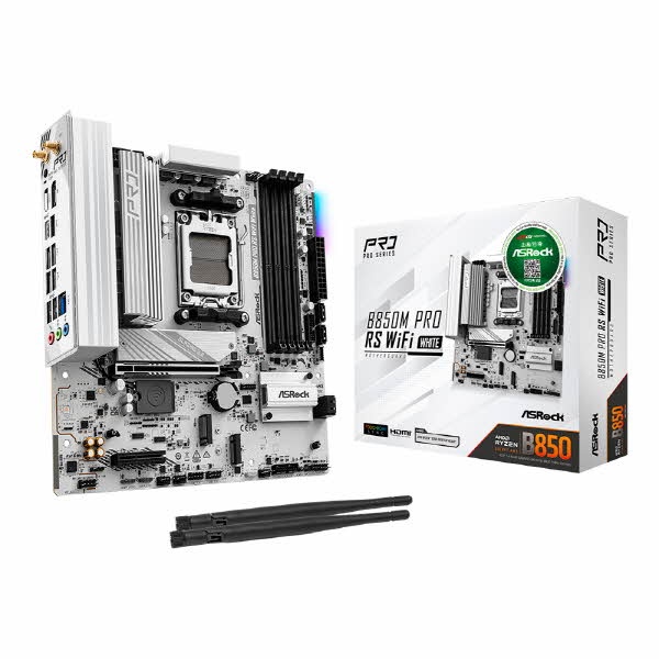 [ASRock] B850M Pro RS WiFi WHITE 대원씨티에스 (AMD B850/M-ATX) ▶ 파격쿠폰 (한정수량) ◀