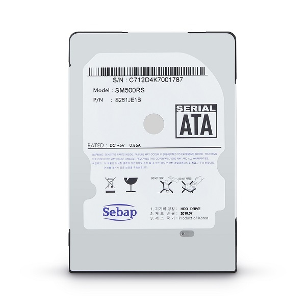 [SEBAP] Brillante HDD 500GB SM500RS 노트북용 (2.5HDD/ SATA3/ 5400rpm/ 128MB/ SMR/ 7mm/ 리퍼비시)