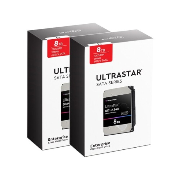 [Western Digital] Ultrastar HDD 8TB HA340 WUS721208BLE6L4|(SATA3/7200rpm/256MB/CMR/3년) [2PACK]