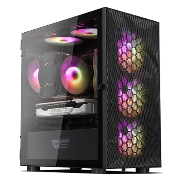 [darkFlash] DLM21 RGB MESH 강화유리 [미니타워] [블랙]