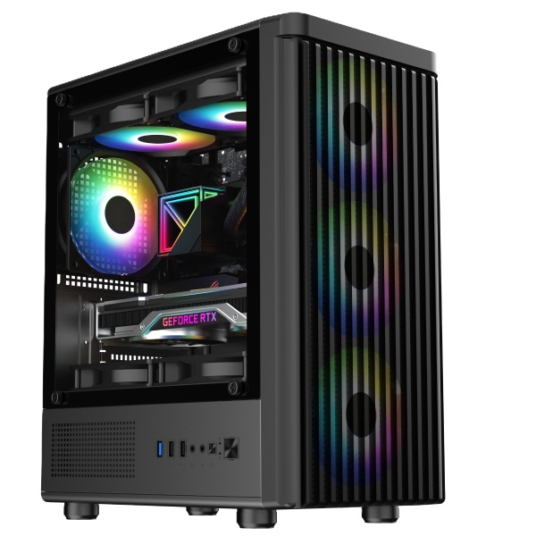 [주식회사 투민시스템] TM200 AIR1 RGB 강화유리 [미니타워] [블랙]