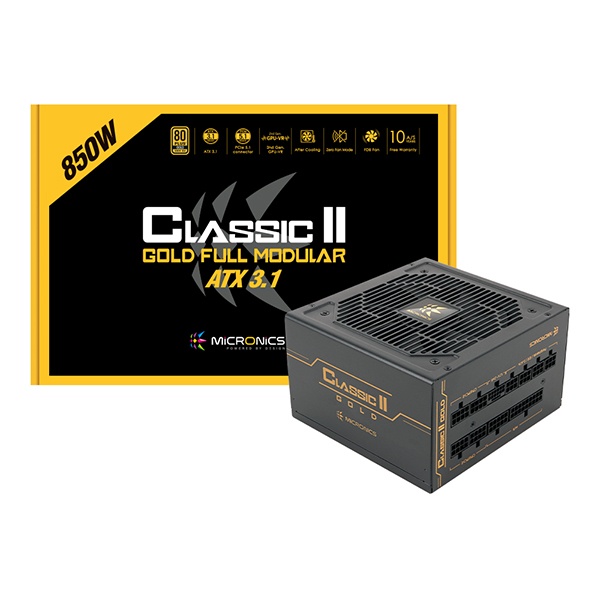 [마이크로닉스] Classic II 80PLUS GOLD 풀모듈러 ATX3.1 (PCIE5.1) [850W] [블랙] 230V EU