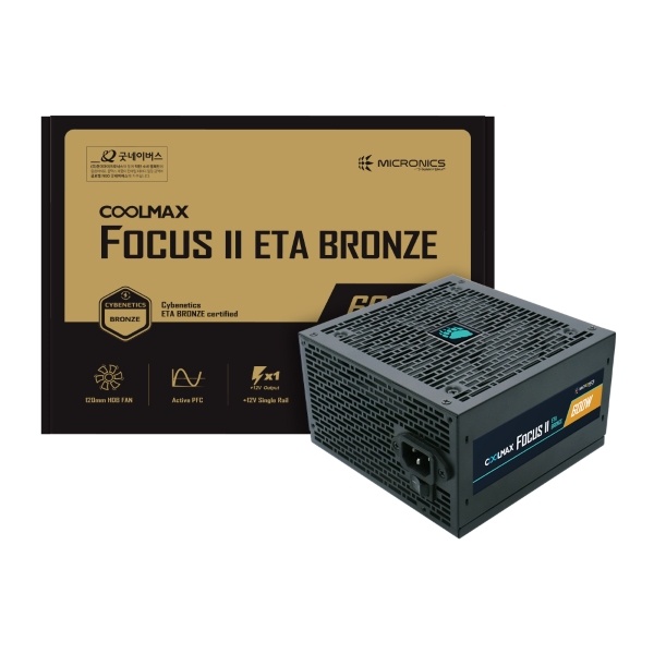 [마이크로닉스] COOLMAX FOCUS II ETA BRONZE ATX [600W] 벌크형